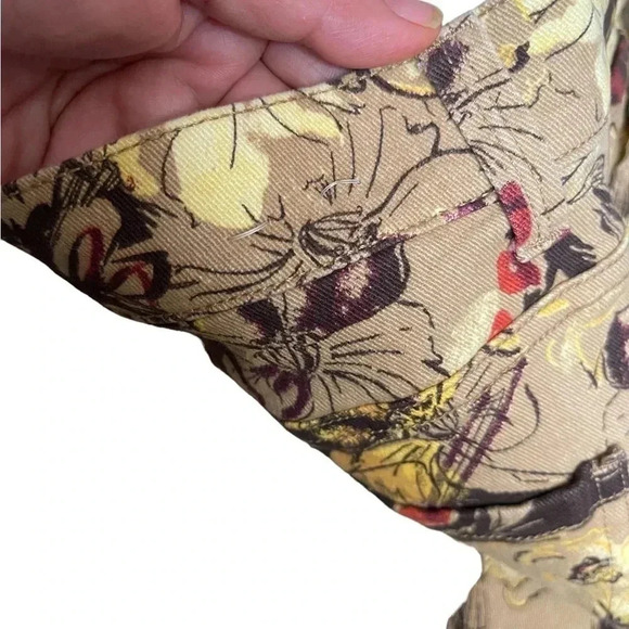 Gloria Vanderbilt Amanda High Rise Jean Brown Floral Size 14 *Altered Fringe* - Picture 8 of 15